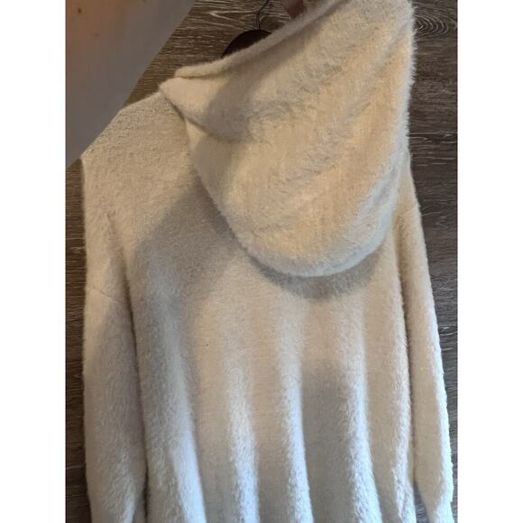 Daily Practice Anthropologie Hoodie Sweater Women Sz XS White Ivory Cozy Fuzzy - Picture 11 of 13